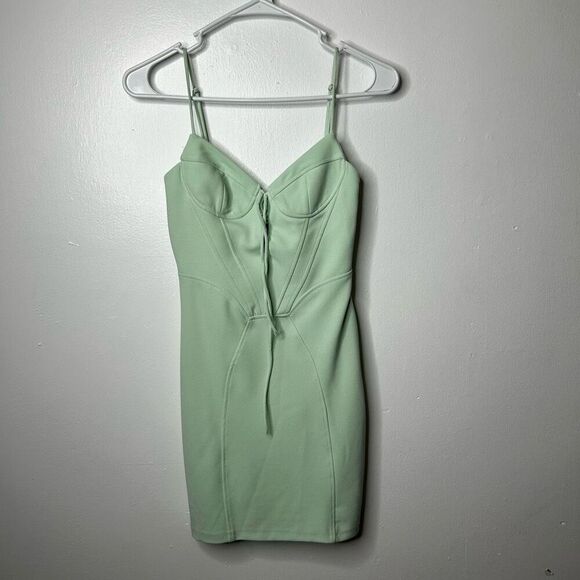 Zara Mint Green Corset Mini Dress Size XS NWT Las Vegas Classic Date Night Sexy - Picture 1 of 9